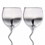 Набор 2 бокала для вина 400 мл "Омбре Дымка" изогнутая ножка, фотография 2. Интернет-магазин ЛАВКА ПОДАРКОВ